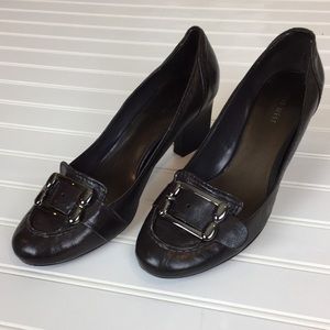 Nine West Brown Pumps Buckle Heels size 9